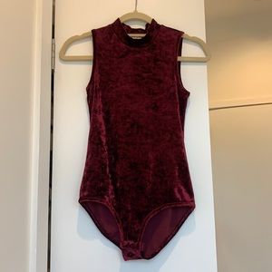 Dark red velvet bodysuit